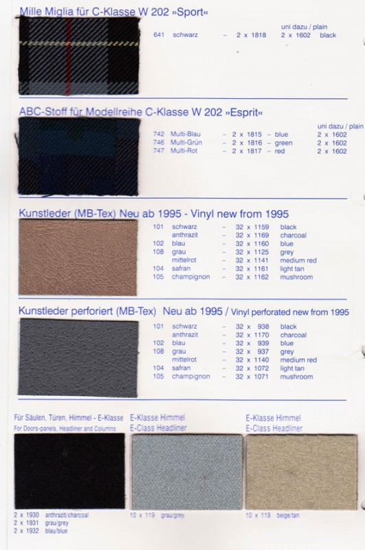 Mercedes Benz fabric models