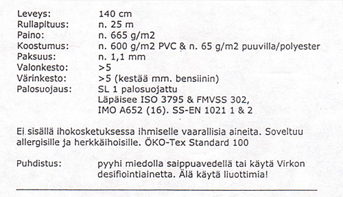 Vinyylien tekniset tiedot