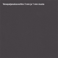 Veneen patjanalusverkko 3 mm ja 1 mm musta